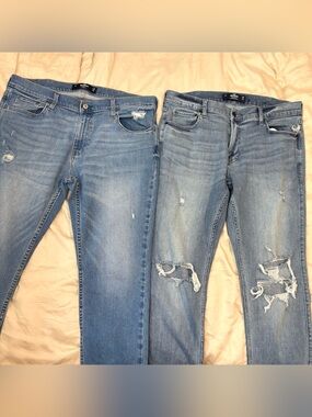 Hollister Men’s Stacked Skinny Jeans Denim Bundle Size 36x32